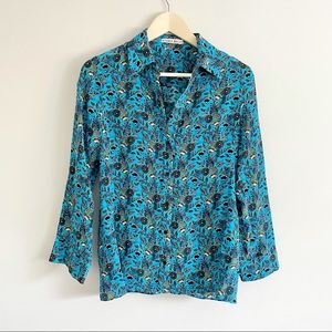 ALICE + OLIVIA Silk Foliage Blouse